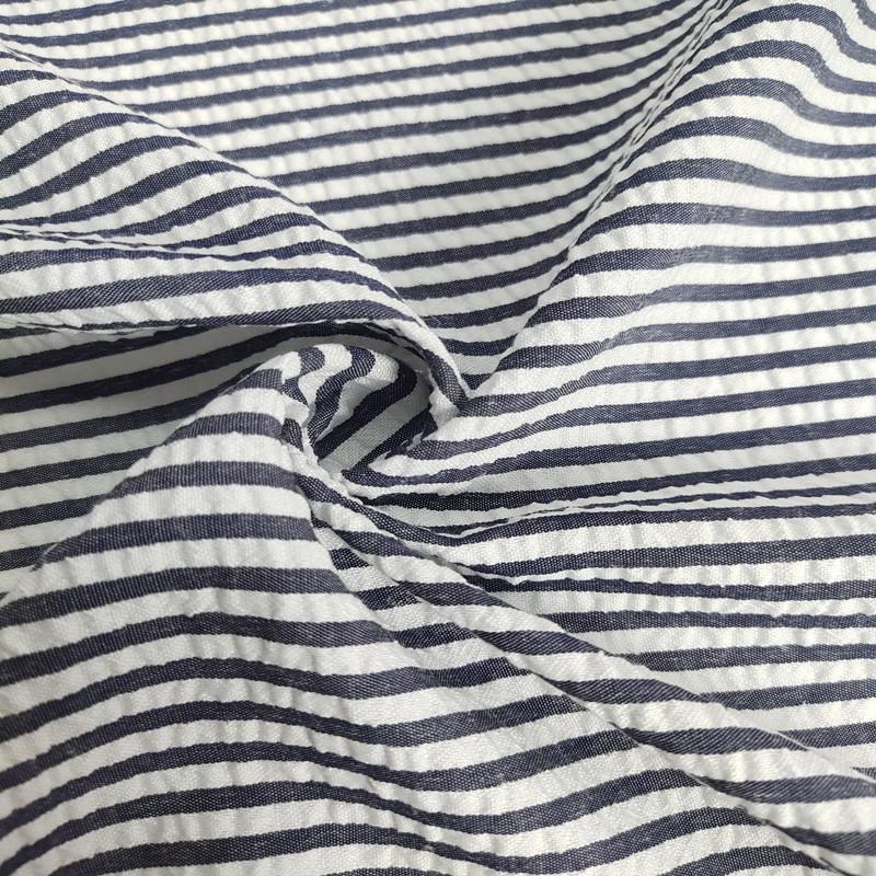 Thin Seersucker Plaid Fabrics By Meters for Summer Clothes Dress T-shirts Shirt Sewing Strip Needlework Soft Cloth Red Pink Blue