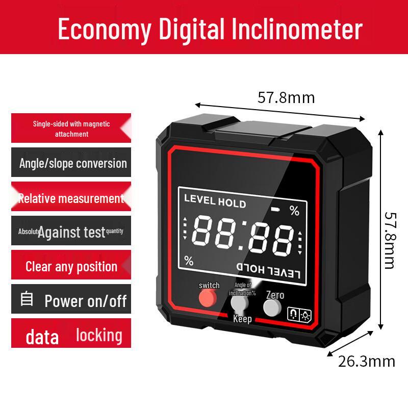 Digital Inclinometer with Laser and Magnetic Base