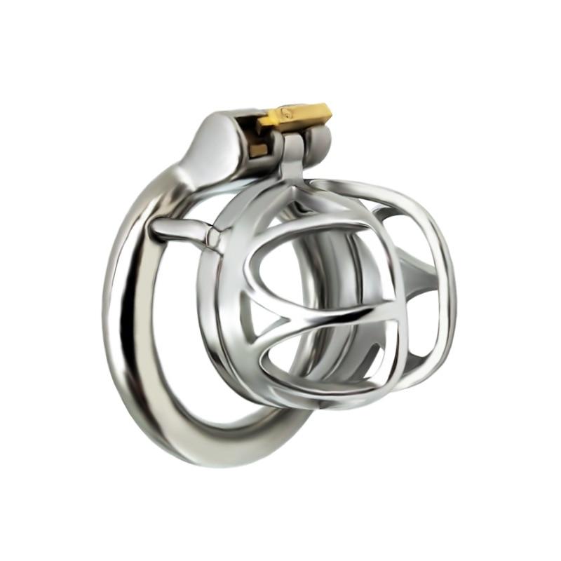 Male Chastity Lock Stainless Steel CB Penis Cage Metal Adult Sex Toys Ga Cock Ring Ball Stretcher Slave BDSM