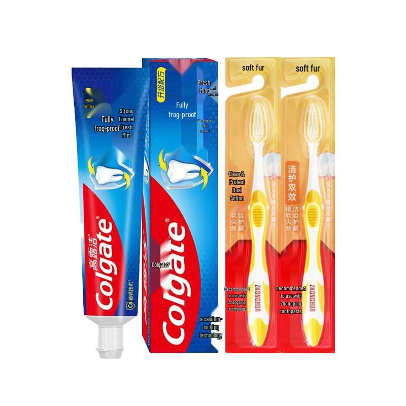 

Colgate Total Cavity Protection Fresh Mint Toothpaste with Toothbrushes