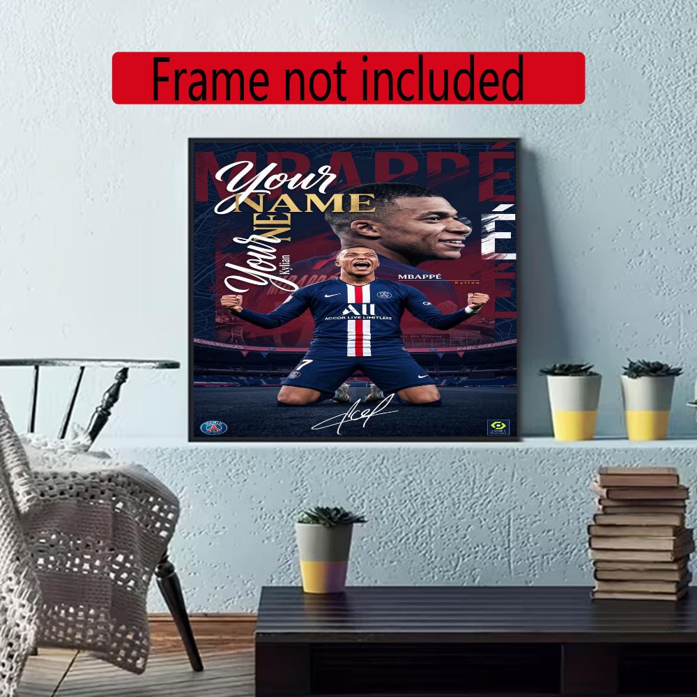 Mbappe Personalized Name Diamond Paintings Mosaic Wall Round Diamond Art Painting Kits Embroidery Crystal Accessories Frameless