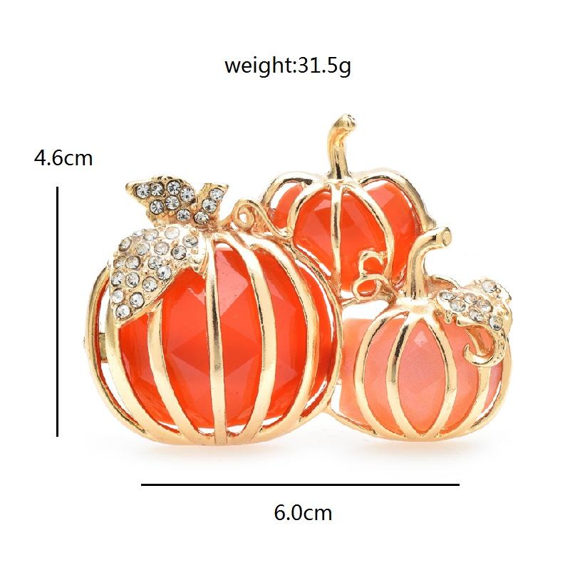 Beautiful Pumpkin Brooches For Women Unisex Enamel Rhinestone Halloween Plants Party Brooch Pins Gifts