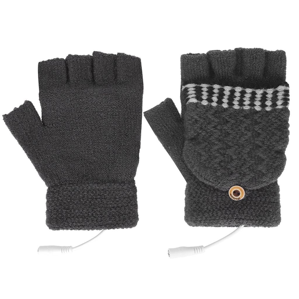 Rechargeable Heated Gloves USB Warm Laptop Glove Full Half Finger Mitten for Men