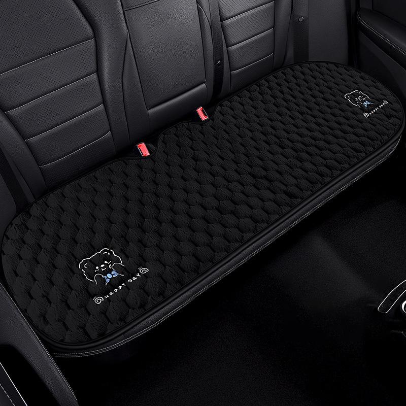 New Cartoon Bear Car Seat Cushion Winter Plush Warm Thickened Anti-slip Seat Cover Cute Ladies Universal Car Accessories