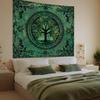 VIKAMA Green Nature Tree of Life Tapestry  Boho Hippie Mandala Y2K Wall Hanging  Aesthetic CeilingBackdrop Decor for Bedroom