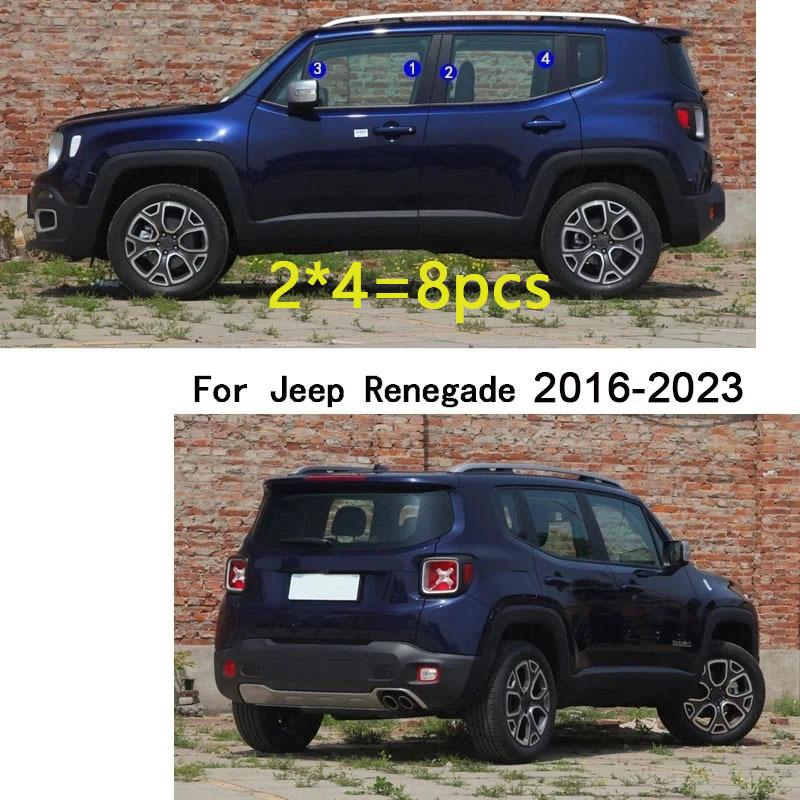 Car TPU/Glossy Mirror Pillar Post Cover Door Trim Window Molding Sticker For Jeep Renegade 2016 2017 2018 -