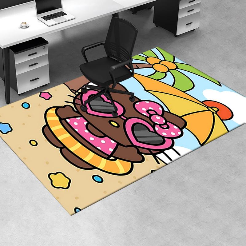Office Rug Beach, Hello Kitty Anti-Slip Rug, Machine Washable for Living Room, Bedroom, Office, Multiple Sizes, Bedroom Mat, Decorative Mat, Durable M