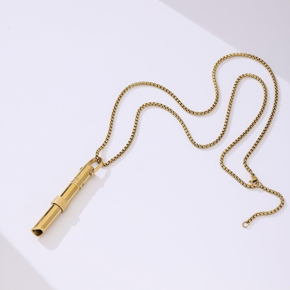Mindfulness Training Whistle Necklace Rotatable Portable Relaxation Necklace Stainless Steel Yoga Necklace Necklace