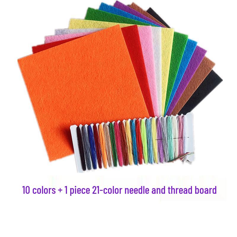 20-Color Non-Woven Felt Fabric for DIY Crafts, Handmade Kindergarten Projects, & Paper Cutting - 1mm Thickness