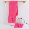 Extra Long 1.1m Pure Cotton Sports Towel with Embroidered Logo – Ideal for Gym, Running, Yoga, and Sweat Management