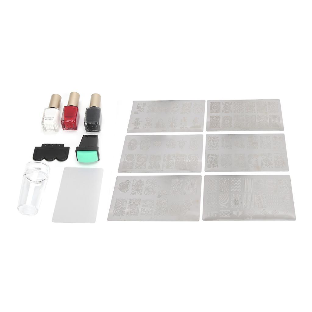 Nail Stamping Plate Set Nail Art Scraper Stamper Manicure Image Template Stencil