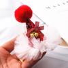 Zinc Zinc Alloy Bow Korean Style Headwear Christmas Hat Hairpin Christmas Hair Clip Kids Hair Accessories