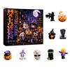 Halloween Home Table Decor Advent Calendar with 9 Mini Resin Figures, Day Spooky Countdown Decorative Figures for Windows To Calendar, Surprise