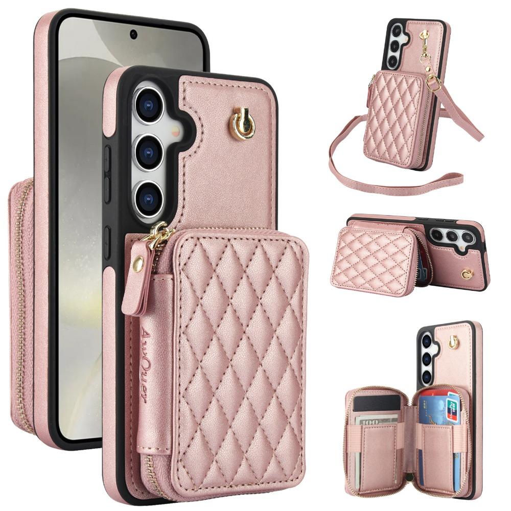 Crossbody Håndleddsstropp Etui for Samsung Galaxy S25 Ultra S24 FE S23 S22 Plus A14 A54 A15 A35 A55 Lommebok med Kortholder Deksel