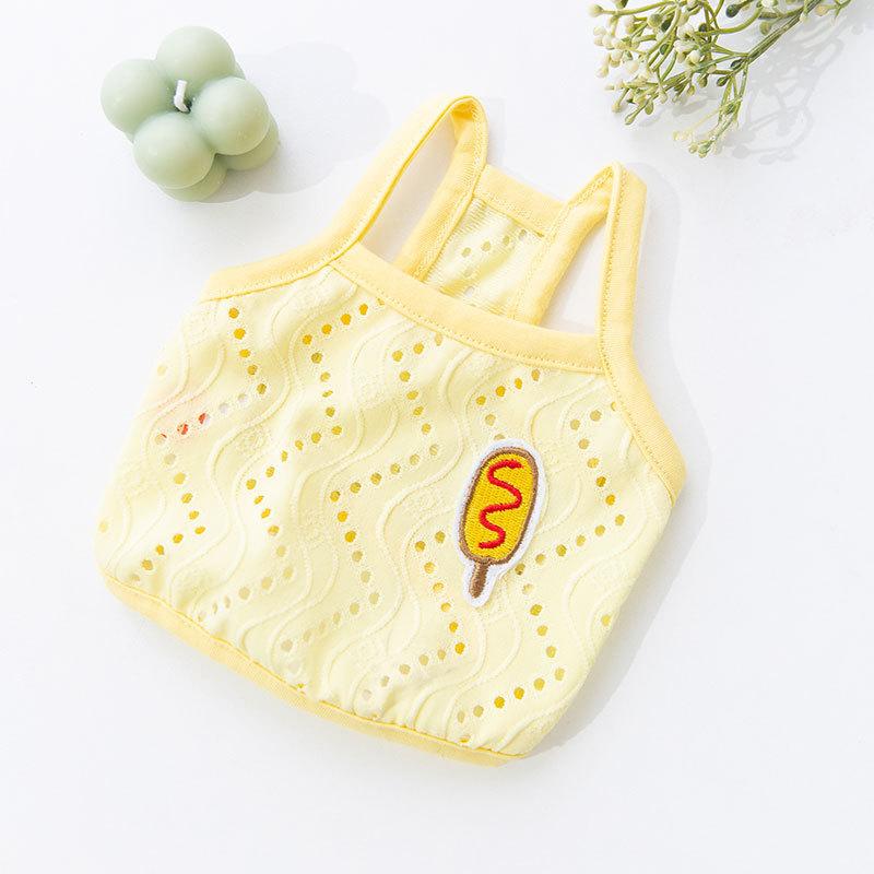 Simple cat sling spring and summer breathable dog vest kitten into cat pup bipod pet clothes