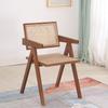 Nordic Solid Wood & Rattan Armchair: Perfect for Homes, Restaurants, and Hotels