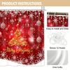 4Pcs Bathroom Shower Curtain Set Merry Christmas  Balls Xmas Pattern Bathroom Curtain With 12 Hooks Non Slip Rugs Toilet Cover Mat Bathroom Partition