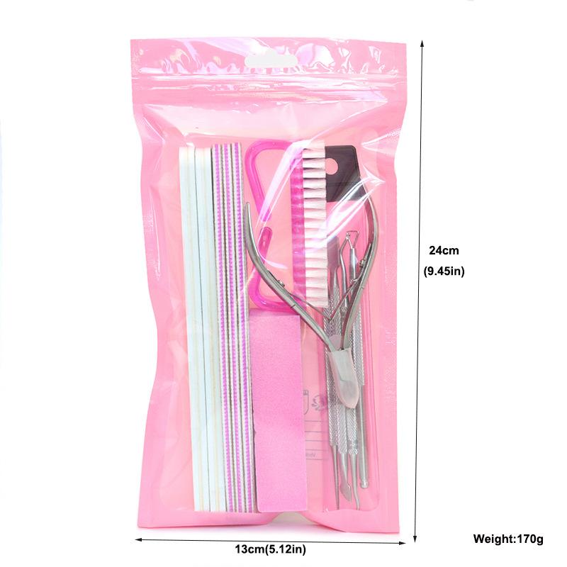 12Pcs Nail Care Kit, Nail File Buffing Block, Cuticle Pusher, Dead Skin Nail Clipper, Brush Accessories Set, Professional Manicure Tools