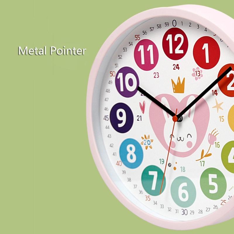 Educational Learnings Clock for Kids Alarm Clock for Kids Clear and Quiet Kids Clock Simple Battery Operated Wall Clock