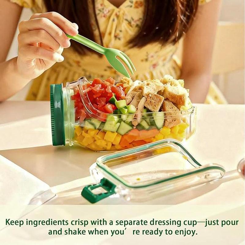 Salad Pod Breakfast Fruit Storage Box Leakproof Interval Crisper Container Salad Jars Outdoor Travel Keep Fresh Lunch Salad Box