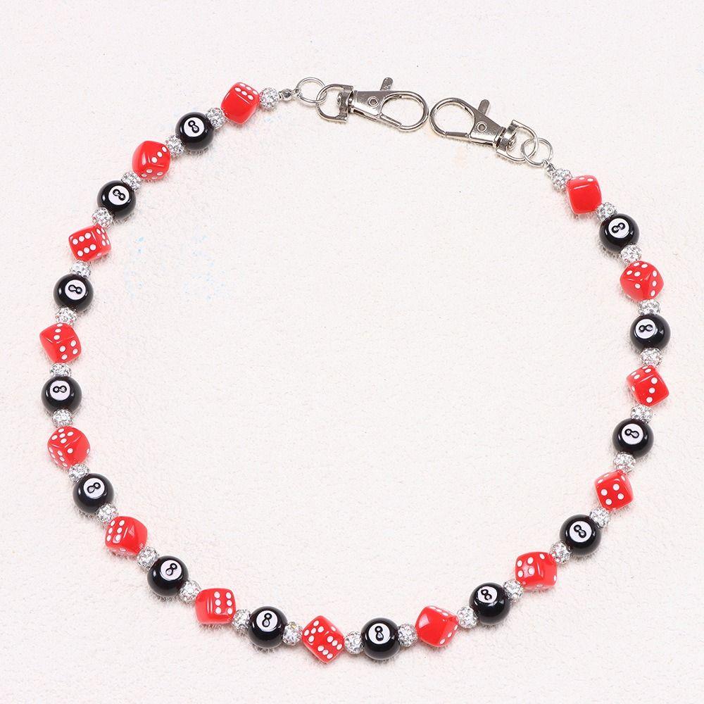Billiard Ball Metal Pants Chain Zinc Zinc Zinc Alloy Punk Belt Chain Fashion Colorful Dice Waist Chain  Male