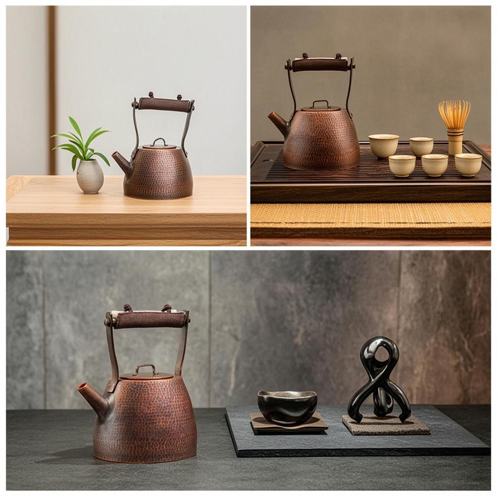 Hammered Copper Tea Kettle Handmade Stovetop Uncoated Pot for Boiling Water