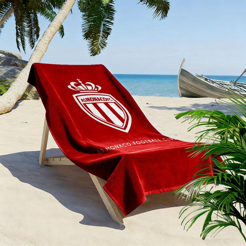 AS Monaco Aufdruck Strandtuch, Großes Weiches Schnelltrocknendes Handtuch für Strand Camping Schwimmen