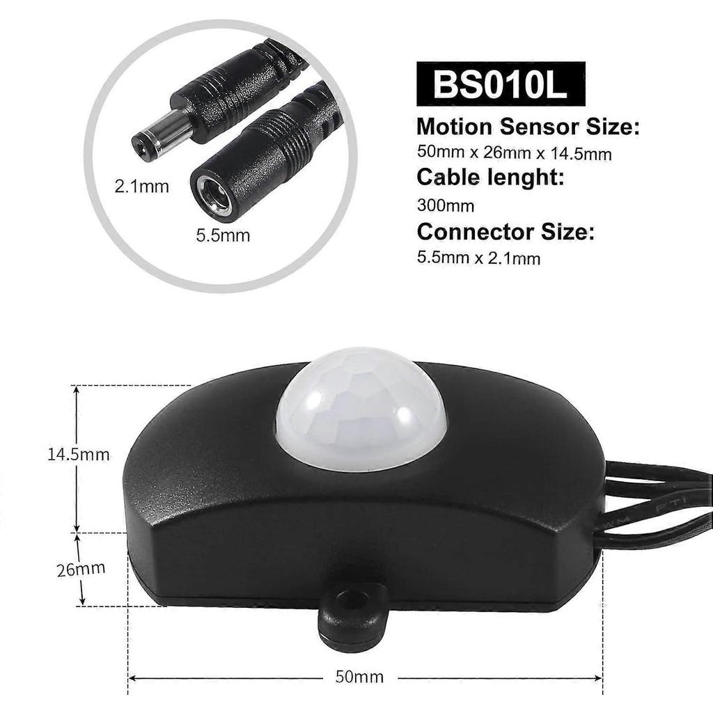 2PCS Mini Pir Motion Sensor Switch, DC 5-24V Auto PIR Infrared Motion Sensor
