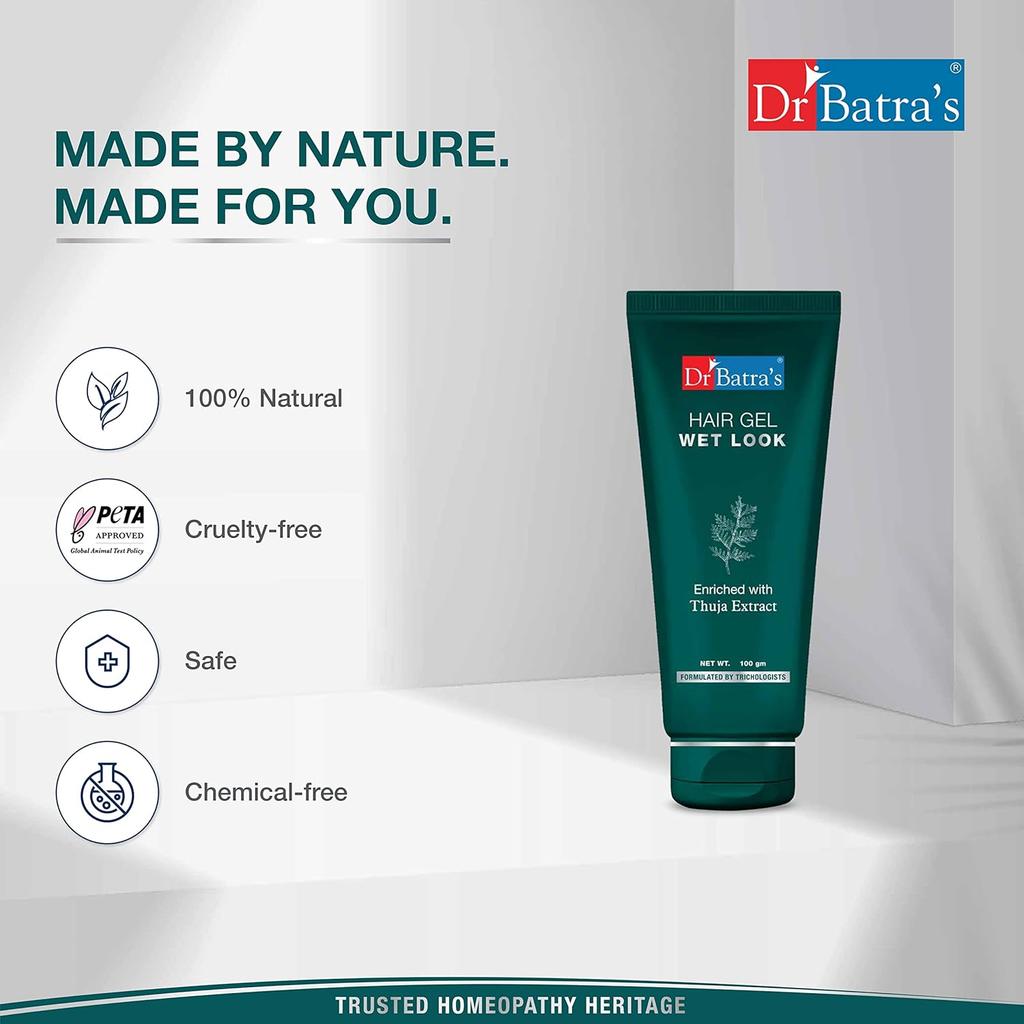Dr. Batra's Vlasový gel pro muže S dlouhotrvající mokrým vzhledem, fixací a leskem Pro denní styling 100 g
