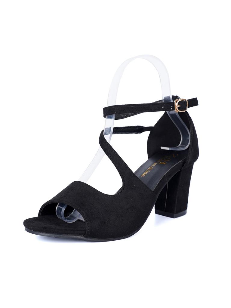 22 large size summer new metal one-button Roman thick heel sandals fish mouth open-toed high-heeled sandals