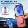 360 Rotating bracket Leather Kickstand Case For Samsung Galaxy Z Flip 7 6 5 4 5G Magnetic Suction Flip7 Flip6 Flip5 Retro Cover
