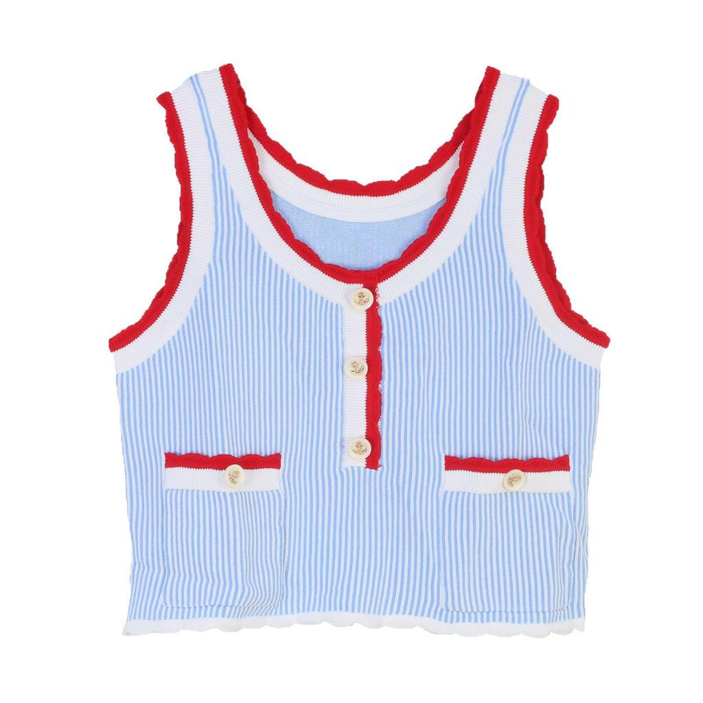 Trendy Spring/Summer Crochet Hollow-Out Slimming Knitted Vest - Versatile Sweet Style for Women