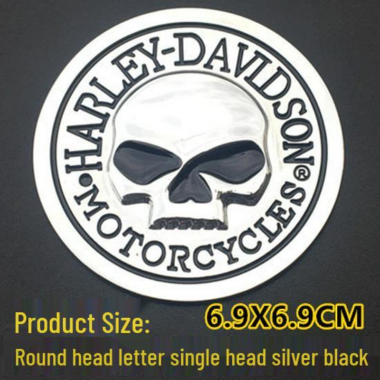3D Metal Skull Car Emblem: Halloween Harley Hood, Tail, and Side Sticker
