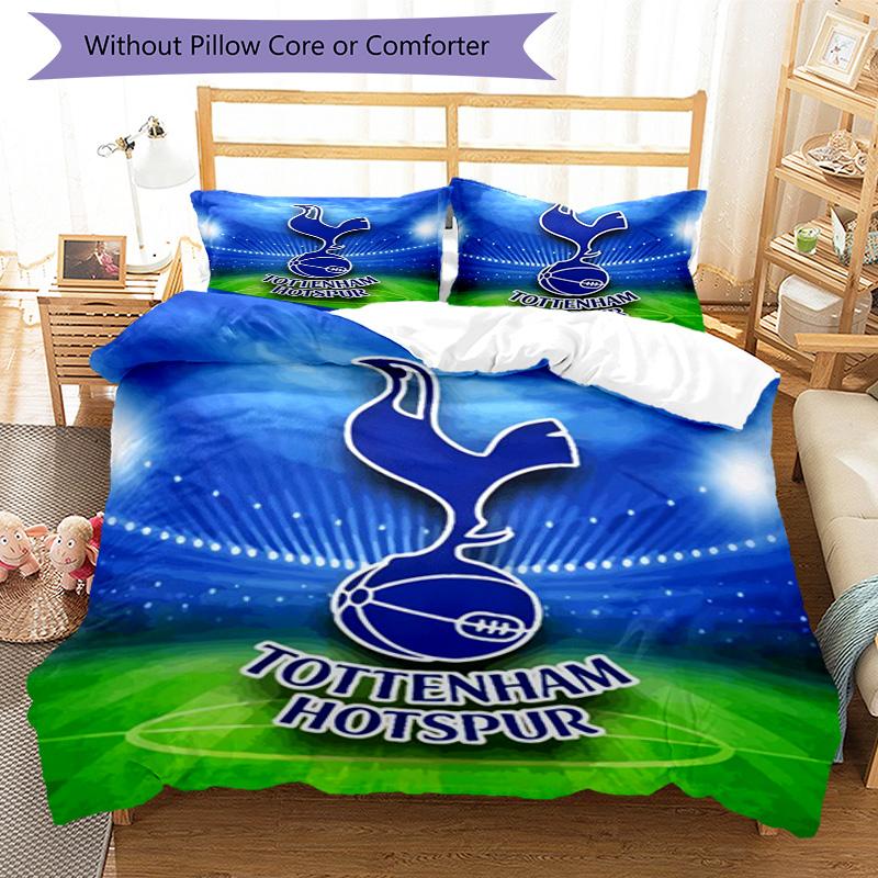 Tottenham Hotspur F.C Design Muster Bettbezug-Set – enthält 1 Bettbezug und 2 passende Kissenbezüge Schlafzimmerdekoration Weihnachtsgeschenke