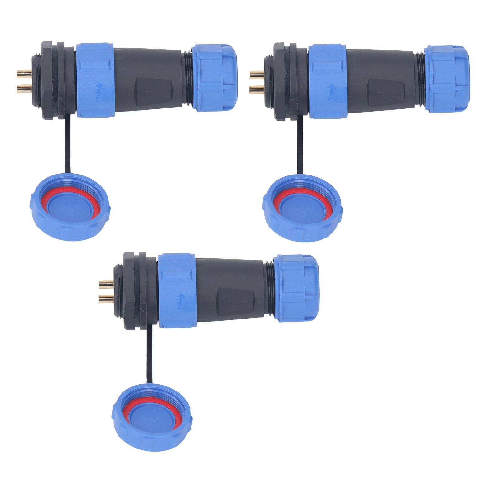 

3 Pcs SP21 Aviation Connector 2 Pin IP68 Waterproof Rear Nut Connector AC500V 30A