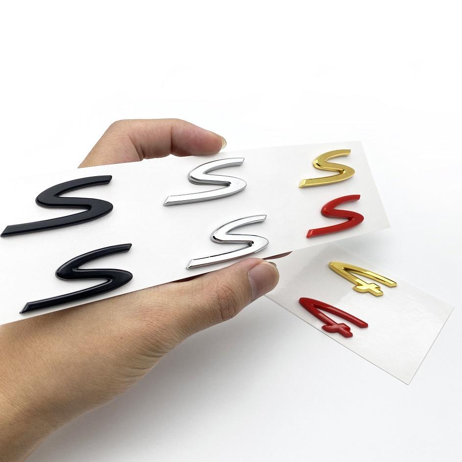 1pcs 4 S ABS New Car logo Fender side sticker Rear Bumper tail door trunk sticker car rear Emblem sticker styling Accessories
