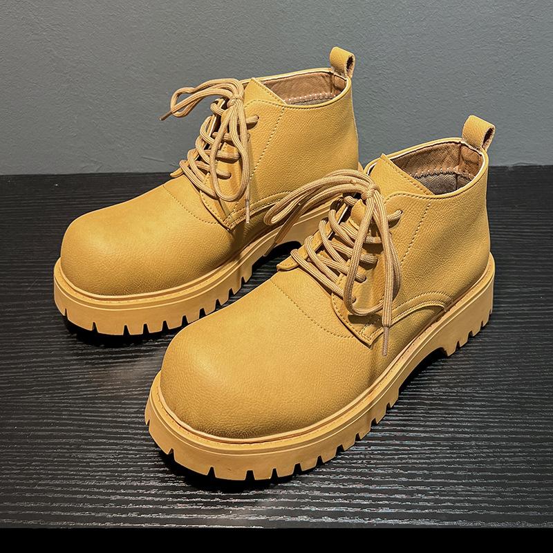 Mid-top martin boots men's Mickey Derby shoes white big scalp shoes high-top summer height boots 18922-B