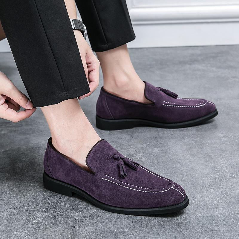 Men's Shoes Large Size New Loafers Fashion British Suede Business Dress Leather Shoes Wedding Men's Shoes