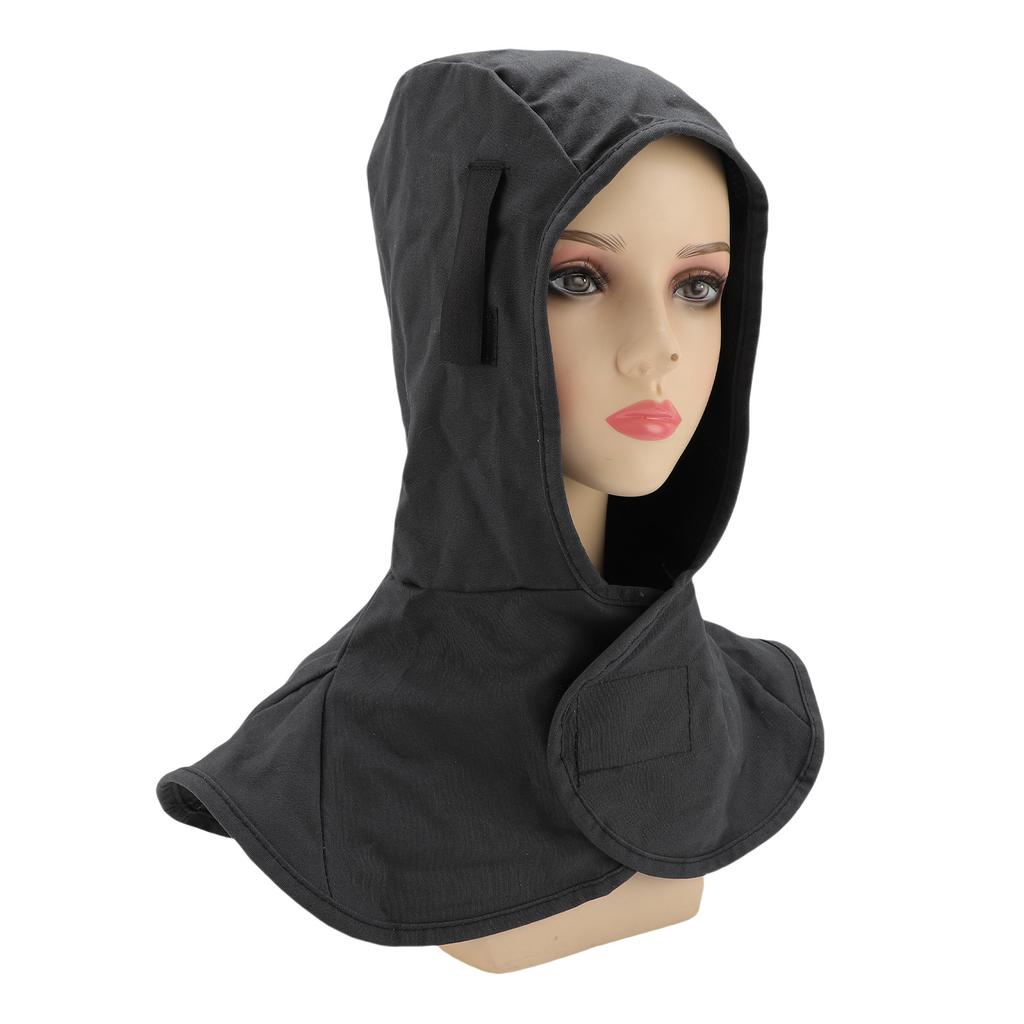 Welding Hood Flame Retardant Cotton Welding Cover with Neck Shoulder Drape Full Head Neck Protection for Men Women Gray