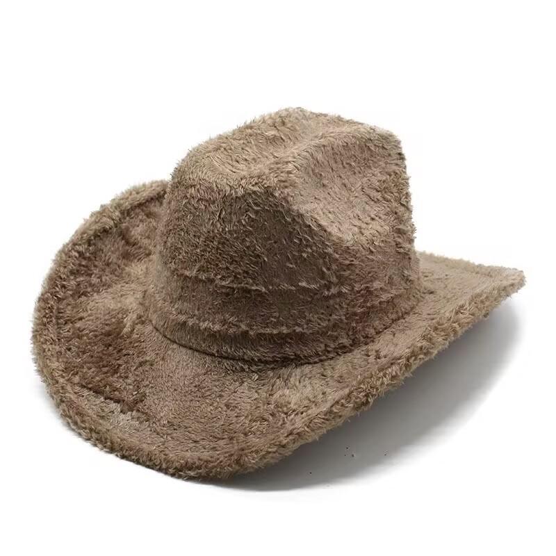 Popular autumn and winter new colored plush crimped jazz hat men's and women's European, American and British style personalized gentleman's hat