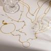 Star Fashion Elegant Y-word Stainless Steel Gold Plated Women's Necklace Light Luxury High-end Sense Diamond-encrusted Bamboo