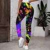 Women Plus Size High Waist Colorful Print Full Length Yoga Leggings