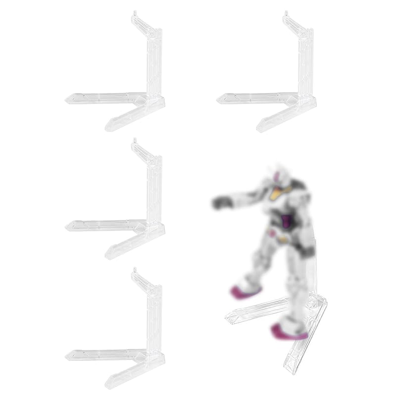 

RICISUNG Plastic model stand [4 pieces] holder base figure figure stand gundam figure model toy pedestal 1/144 1/100 SD For BB Gundam Applicable doll