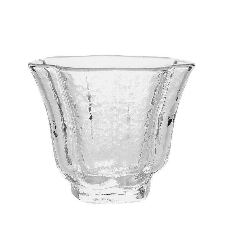 Verdickte hitzebeständige Petal Hammerschlag Glas Teetasse Teetasse Haushalt Einzelbecher Persönliche Tasse Teezeremonie Teeset Tasse