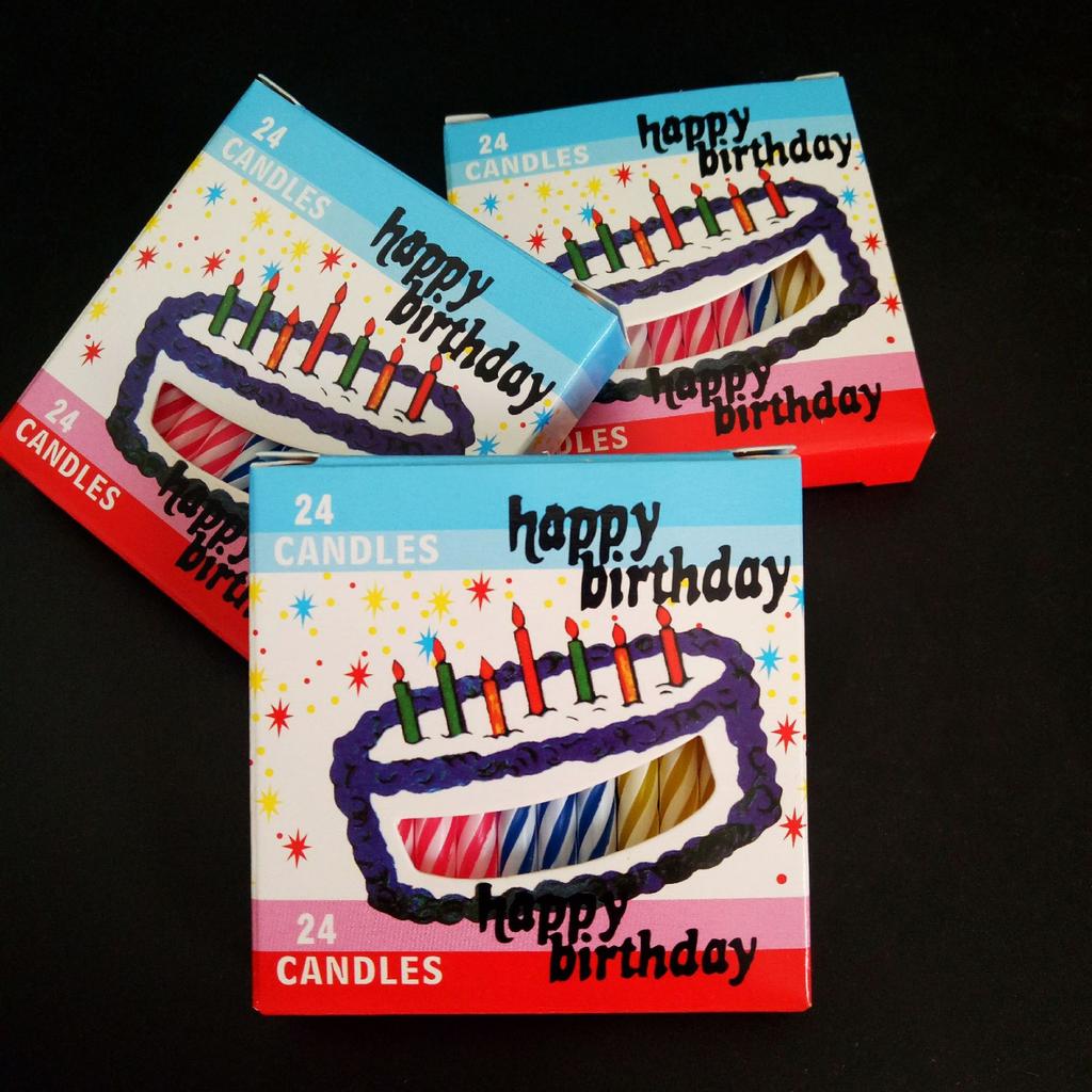 Color Box Packaging Colorful Spiral Birthday Candles with Window Paper Box for Cake Decoration Threaded Birthday Candles Without Base