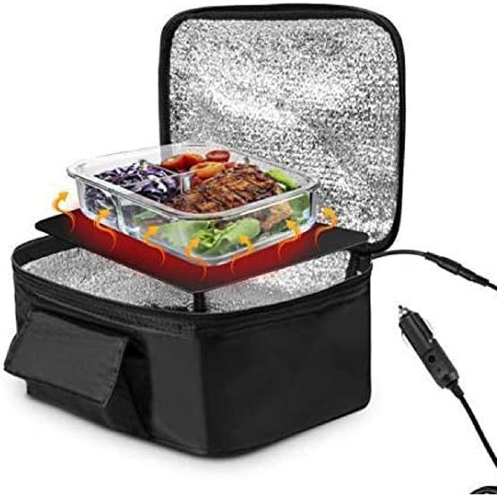 Portable Car Microwave, 12V 90W Car Food Warmer Electric Oven Fast Heating Picnic Box for Reheating & Food Cooking, Fast Heating Food Warmer for