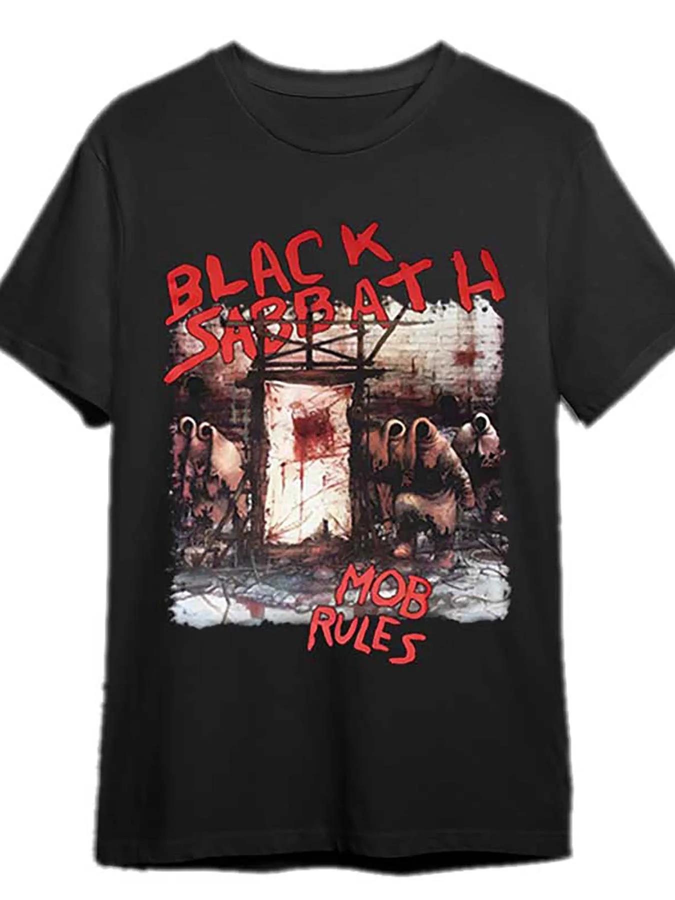 

Винтажная футболка 1981 года Black Sabbath Mob Rules Tour, мужская футболка с коротким рукавом и графическим принтом, ретро-арт группы, мультяшная, черная с красной надписью 2XL