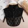 Fashion  Front Tie White Fake Collar for Women Stand Detachable Collar Fake Girls Vintage Lace Ladies False Blouse Collar