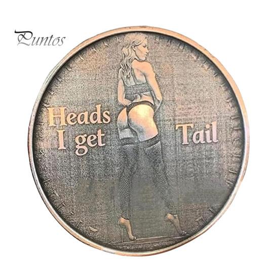 Adult Love Challenge Mynt Sexy Heads And Tails Mynt Dobbeltsidige voksen Mynt Hoder Jeg får hale og haler Jeg får Head Lucky Token Prank Gift for Men