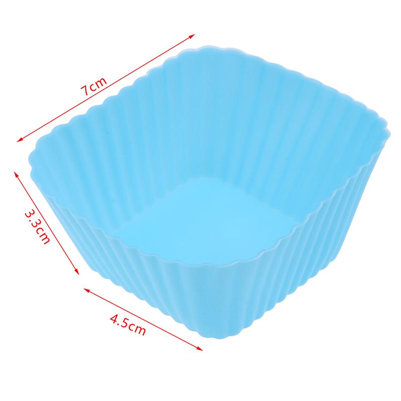 1/6Pcs 7Cm Square Shaped Jelly Pudding Mold Muffin Cake Cup Silicone Molds Kitchen Baking Accessories